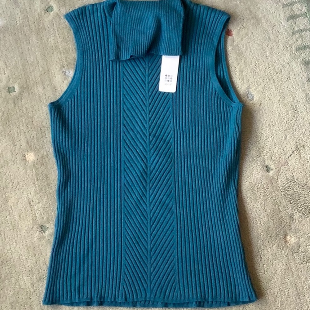 Apt. 9 Teal Sleeveless Turtleneck NWT SZ M